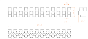 ترمینال شاخه‌ای سایز ۱۶ رعد - B16-2